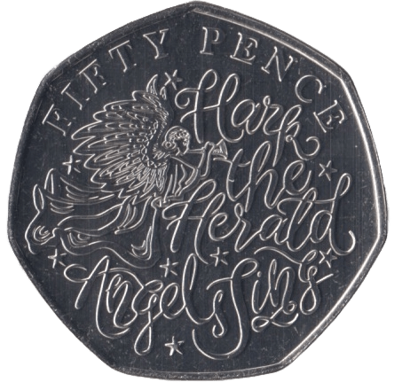 2020 CHRISTMAS 50P HARK THE HERALD ANGELS SING GUERNSEY - 50P CHRISTMAS COINS - Cambridgeshire Coins