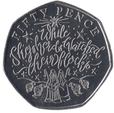 2020 CHRISTMAS 50P SHEPHERDS WATCHED THEIR FLOCKS GUERNSEY - 50P CHRISTMAS COINS - Cambridgeshire Coins