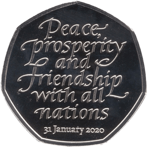 2020 CIRCULATED 50P PEACE PROSPERITY BREXIT - 50P CIRCULATED - Cambridgeshire Coins