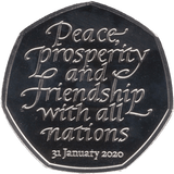 2020 CIRCULATED 50P PEACE PROSPERITY BREXIT - 50P CIRCULATED - Cambridgeshire Coins