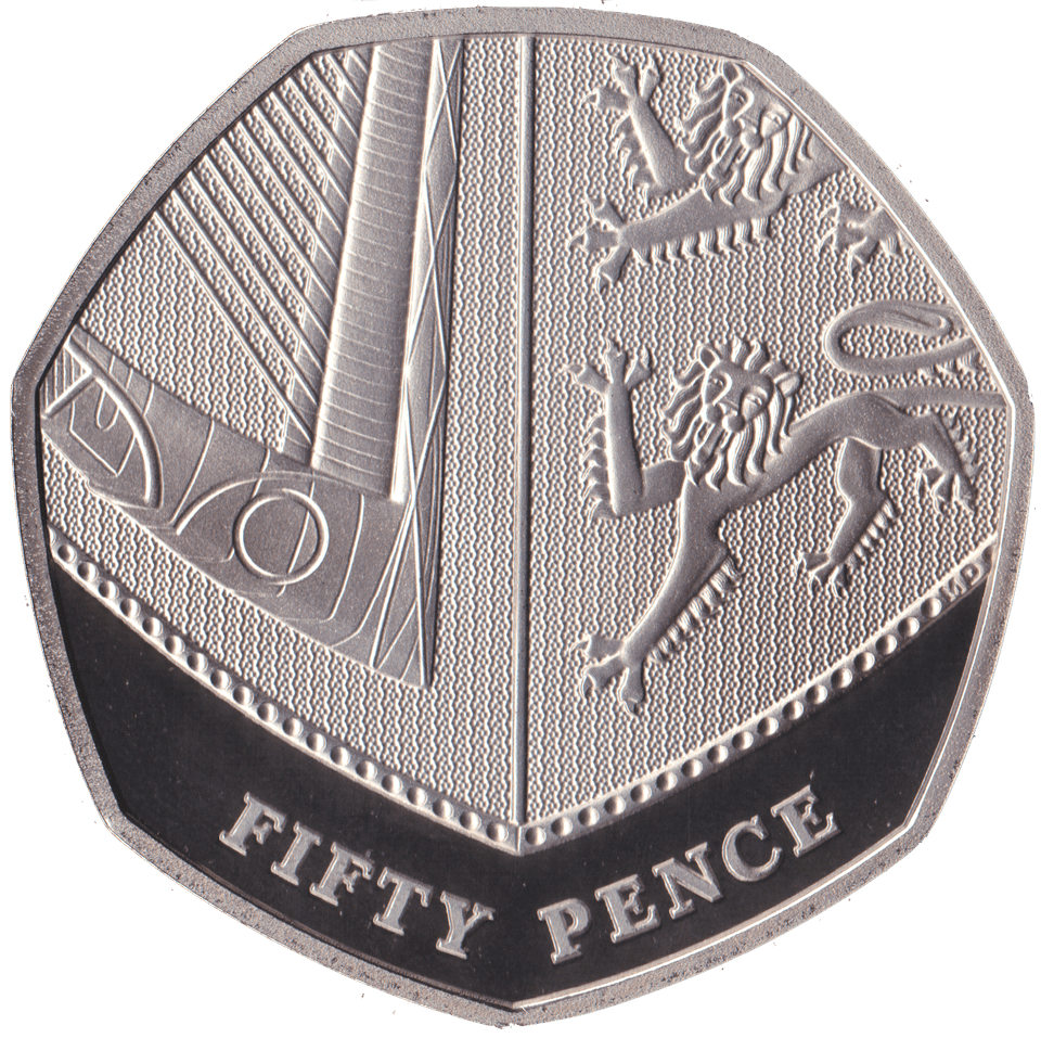 2020 FIFTY PENCE 50P BRILLIANT UNCIRCULATED 50P SECTION OF SHIELD BU - 50p BU - Cambridgeshire Coins