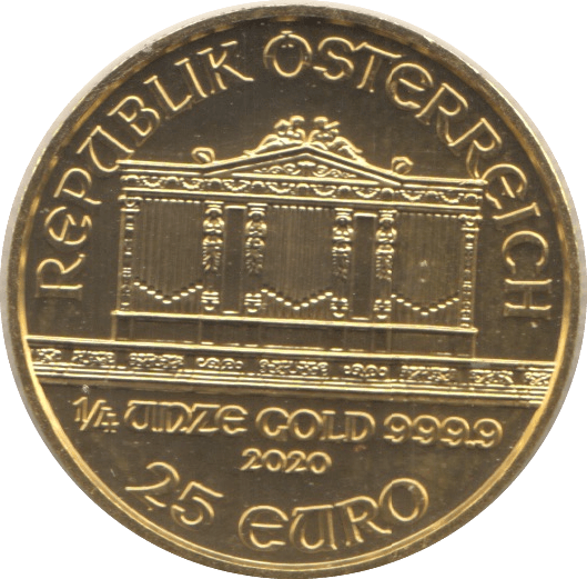 2020 GOLD 1/4 OUNCE 25 EURO AUSTRIA PHILHARMONIKER - Gold World Coins - Cambridgeshire Coins