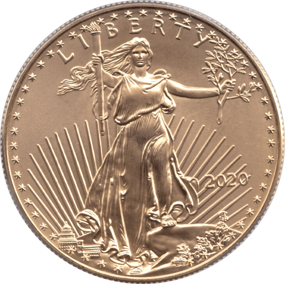 2020 GOLD 50 DOLLAR ONE OUNCE LIBERTY DOUBLE EAGLE USA - Gold World Coins - Cambridgeshire Coins