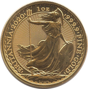2020 ONE OUNCE GOLD BRITANNIA COIN BRILLIANT UNCIRCULATED - GOLD BRITANNIAS - Cambridgeshire Coins