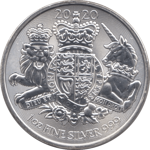 2020 SILVER 1OZ ROYAL ARMS 1oz £2 FINE SILVER .999 - SILVER 1 oz COINS - Cambridgeshire Coins