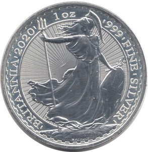 2020 SILVER BRITANNIA 1oz FINE SILVER .999 IN CAPSULE - SILVER WORLD COINS - Cambridgeshire Coins