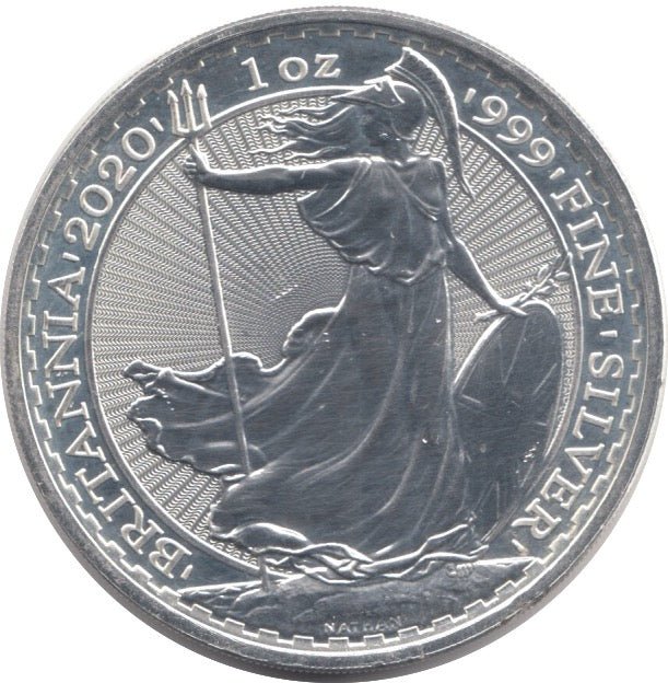 2020 SILVER BRITANNIA 1oz FINE SILVER .999 IN CAPSULE - SILVER WORLD COINS - Cambridgeshire Coins