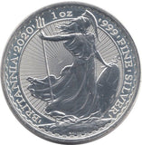 2020 SILVER BRITANNIA 1oz FINE SILVER .999 IN CAPSULE - SILVER WORLD COINS - Cambridgeshire Coins