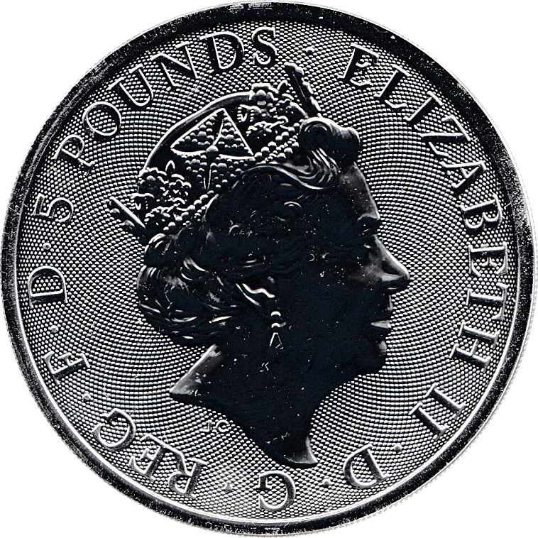 2020 SILVER FIVE POUNDS QUEENS BEAST 2 OUNCE ( PROOF ) - Silver Proof - Cambridgeshire Coins