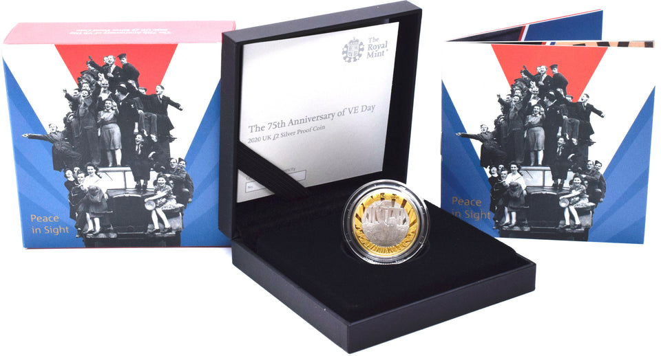 2020 Silver Proof £2 Two Pound Coin VE-Day Victory in Europe Royal Mint BOX+COA - Cambridgeshire Coins