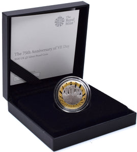2020 Silver Proof £2 Two Pound Coin VE-Day Victory in Europe Royal Mint BOX+COA - Cambridgeshire Coins