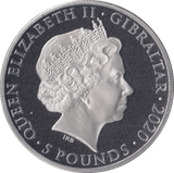 2020 SILVER PROOF 5 POUNDS GIBRALTAR PENNY - SILVER WORLD COINS - Cambridgeshire Coins
