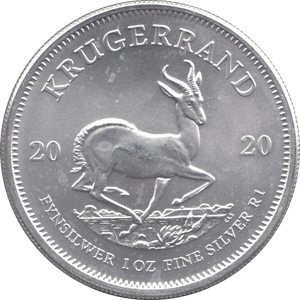 2020 SILVER SOUTH AFRICAN KRUGERRAND .999 FINE SILVER - SILVER 1 oz COINS - Cambridgeshire Coins