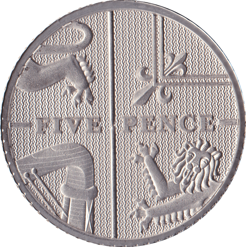 2021 5p Five Pence Brilliant Uncirculated BU Coin Section of Shield 5p ...