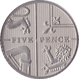 2021 5p Five Pence Brilliant Uncirculated BU Coin Section of Shield - 5p BU - Cambridgeshire Coins