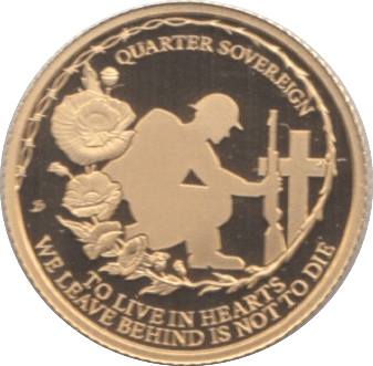 2021 ALDERNEY REMEMBRANCE GOLD PROOF QUARTER SOVEREIGN - GOLD COMMEMORATIVE - Cambridgeshire Coins