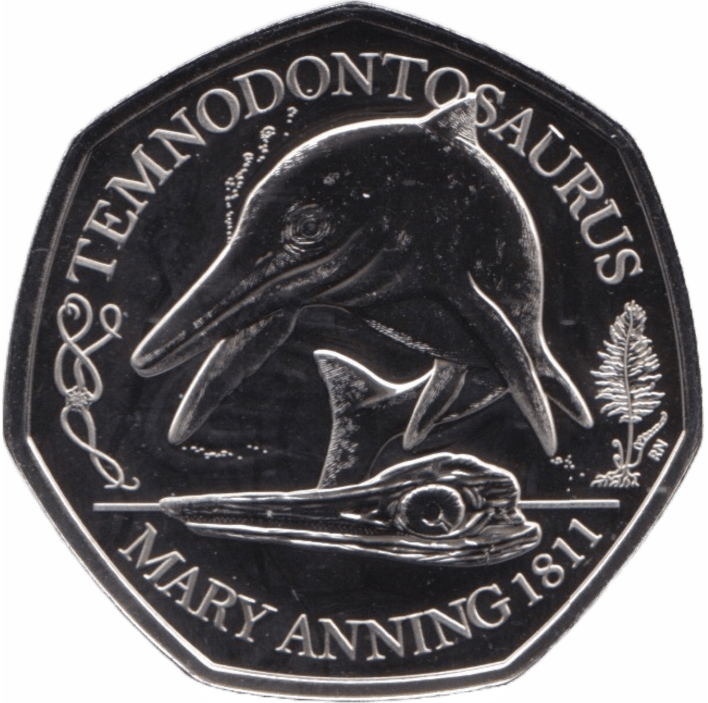 2021 FIFTY PENCE BRILLIANT UNCIRCULATED 50P TEMNODONTOSAURUS MARY ANNING - 50p BU - Cambridgeshire Coins