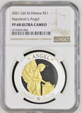 2021 GILT ST.HELENA S£1 NAPOLEON'S ANGEL ( NGC ) PF68 ULTRA CAMEO - NGC SILVER COINS - Cambridgeshire Coins