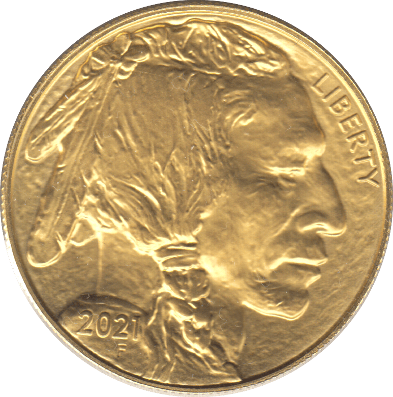 2021 GOLD 50 DOLLAR ONE OUNCE INDIAN HEAD BUFFALO USA - Gold World Coins - Cambridgeshire Coins