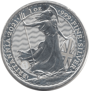 2021 SILVER BRITANNIA 1oz FINE SILVER .999 IN CAPSULE - SILVER WORLD COINS - Cambridgeshire Coins