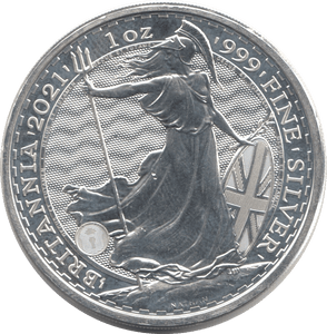 2021 SILVER BRITANNIA 1oz FINE SILVER .999 IN CAPSULE - SILVER WORLD COINS - Cambridgeshire Coins