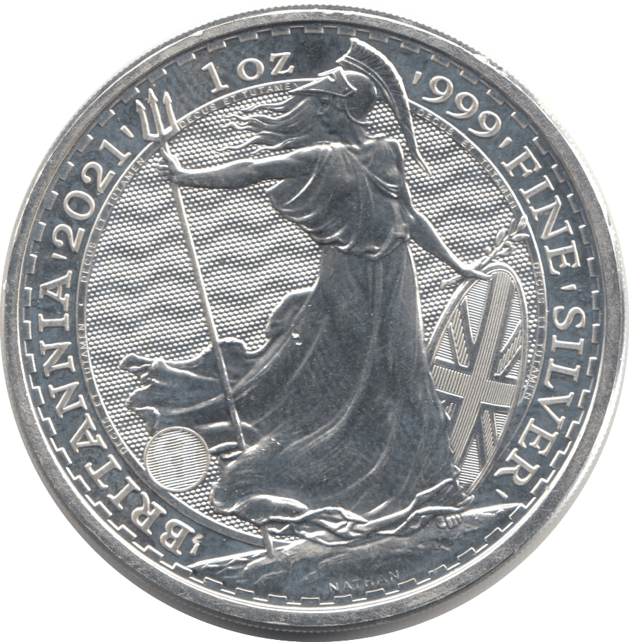 2021 SILVER BRITANNIA 1oz FINE SILVER .999 IN CAPSULE - SILVER WORLD COINS - Cambridgeshire Coins