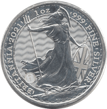 2021 SILVER BRITANNIA 1oz FINE SILVER .999 IN CAPSULE - SILVER WORLD COINS - Cambridgeshire Coins