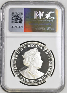 2021 SILVER PROOF ST.HELENA S£5 THREE GRACES ( NGC ) PF68 ULTRA CAMEO - NGC SILVER COINS - Cambridgeshire Coins