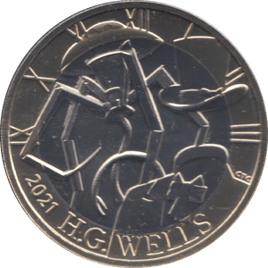 2021 TWO POUND £2 H.G WELLS BRILLIANT UNCIRCULATED BU - £2 BU - Cambridgeshire Coins