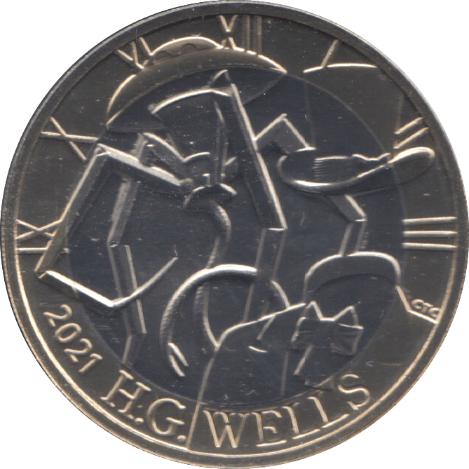 2021 TWO POUND £2 H.G WELLS BRILLIANT UNCIRCULATED BU - £2 BU - Cambridgeshire Coins
