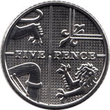 2022 5P FIVE PENCE BRILLIANT UNCIRCULATED BU COIN SECTION OF SHIELD - 5p BU - Cambridgeshire Coins