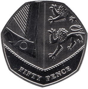 2022 FIFTY PENCE 50P BRILLIANT UNCIRCULATED 50P SECTION OF SHIELD BU - 50p BU - Cambridgeshire Coins