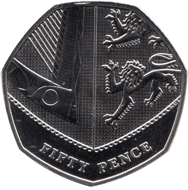 2022 FIFTY PENCE 50P BRILLIANT UNCIRCULATED 50P SECTION OF SHIELD BU - 50p BU - Cambridgeshire Coins