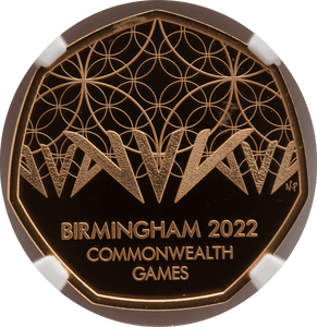 2022 Gold Proof 50P Queen Elizabeth II COMMONWEALTH GAMES (NGC) PF69 ULTRA CAMEO - NGC CERTIFIED COINS - Cambridgeshire Coins