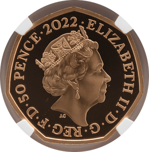 2022 Gold Proof 50P Queen Elizabeth II COMMONWEALTH GAMES (NGC) PF69 ULTRA CAMEO - NGC CERTIFIED COINS - Cambridgeshire Coins