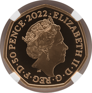 2022 Gold Proof 50P Queen Elizabeth II PLATINUM JUBILEE (NGC) PF69 ULTRA CAMEO - NGC CERTIFIED COINS - Cambridgeshire Coins