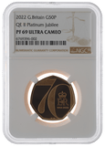 2022 Gold Proof 50P Queen Elizabeth II PLATINUM JUBILEE (NGC) PF69 ULTRA CAMEO - NGC CERTIFIED COINS - Cambridgeshire Coins