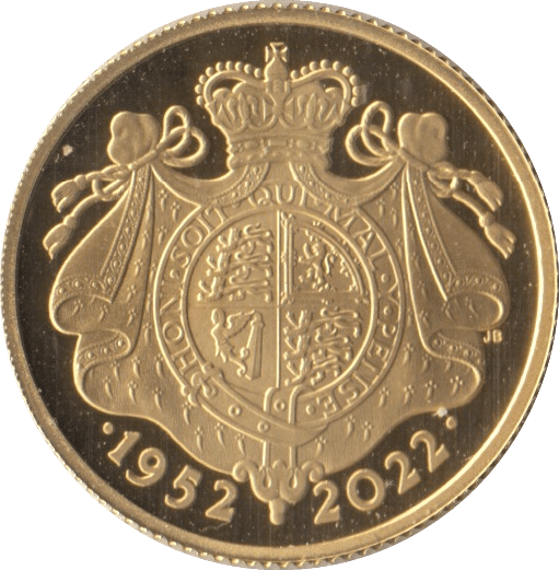 2022 GOLD PROOF PLATINUM JUBILEE £25 1/4 OUNCE COIN - GOLD BRITANNIAS - Cambridgeshire Coins