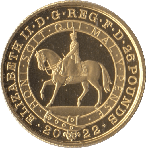2022 GOLD PROOF PLATINUM JUBILEE £25 1/4 OUNCE COIN - GOLD BRITANNIAS - Cambridgeshire Coins