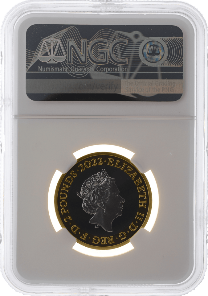 2022 Platinum Proof £2 Queen Elizabeth II GILT ALEXANDER GRAHAM BELL (NGC) PF70 ULTRA CAMEO - NGC CERTIFIED COINS - Cambridgeshire Coins