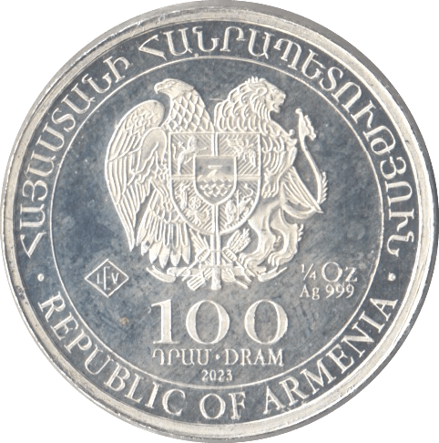 2023 1/4OZ 100 DRAM ARMENIAN REPUBLIC .999 COIN NOAH'S ARK - SILVER WORLD COINS - Cambridgeshire Coins