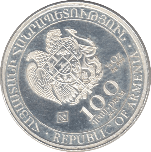 2023 1/4OZ 100 DRAM ARMENIAN REPUBLIC .999 COIN NOAH'S ARK - SILVER WORLD COINS - Cambridgeshire Coins