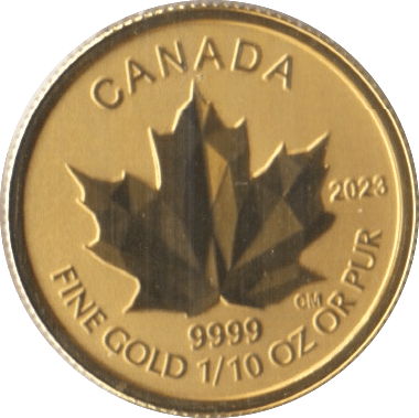 2023 GOLD PROOF 1/10 OZ FIVE DOLLAR MAPLE - Gold World Coins - Cambridgeshire Coins
