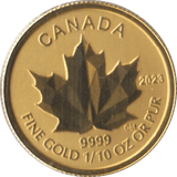 2023 GOLD PROOF 1/10 OZ FIVE DOLLAR MAPLE - Gold World Coins - Cambridgeshire Coins