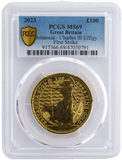 2023 GOLD PROOF BRITANNIA CHARLES III EFFIGY FIRST STRIKE PCGS MS69 - NGC CERTIFIED COINS - Cambridgeshire Coins
