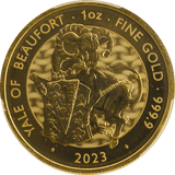 2023 GOLD PROOF YALE OF BEAUFORT AU ROYAL TUDOR BEASTS PCGS MS65 - NGC CERTIFIED COINS - Cambridgeshire Coins