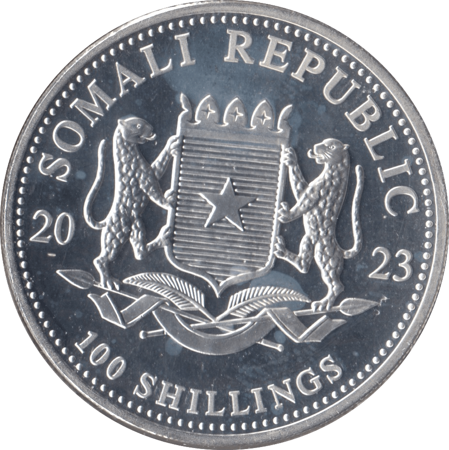 2023 SILVER PROOF 100 SHILLINGS AFRICA WILDLIFE ELEPHANT SOMALIA - SILVER WORLD COINS - Cambridgeshire Coins