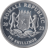 2023 SILVER PROOF 100 SHILLINGS AFRICA WILDLIFE ELEPHANT SOMALIA - SILVER WORLD COINS - Cambridgeshire Coins