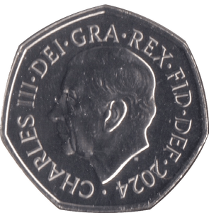 2024 FIFTY PENCE BRILLIANT UNCIRCULATED KING CHARLES III - 50p BU - Cambridgeshire Coins