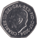 2024 FIFTY PENCE BRILLIANT UNCIRCULATED KING CHARLES III - 50p BU - Cambridgeshire Coins